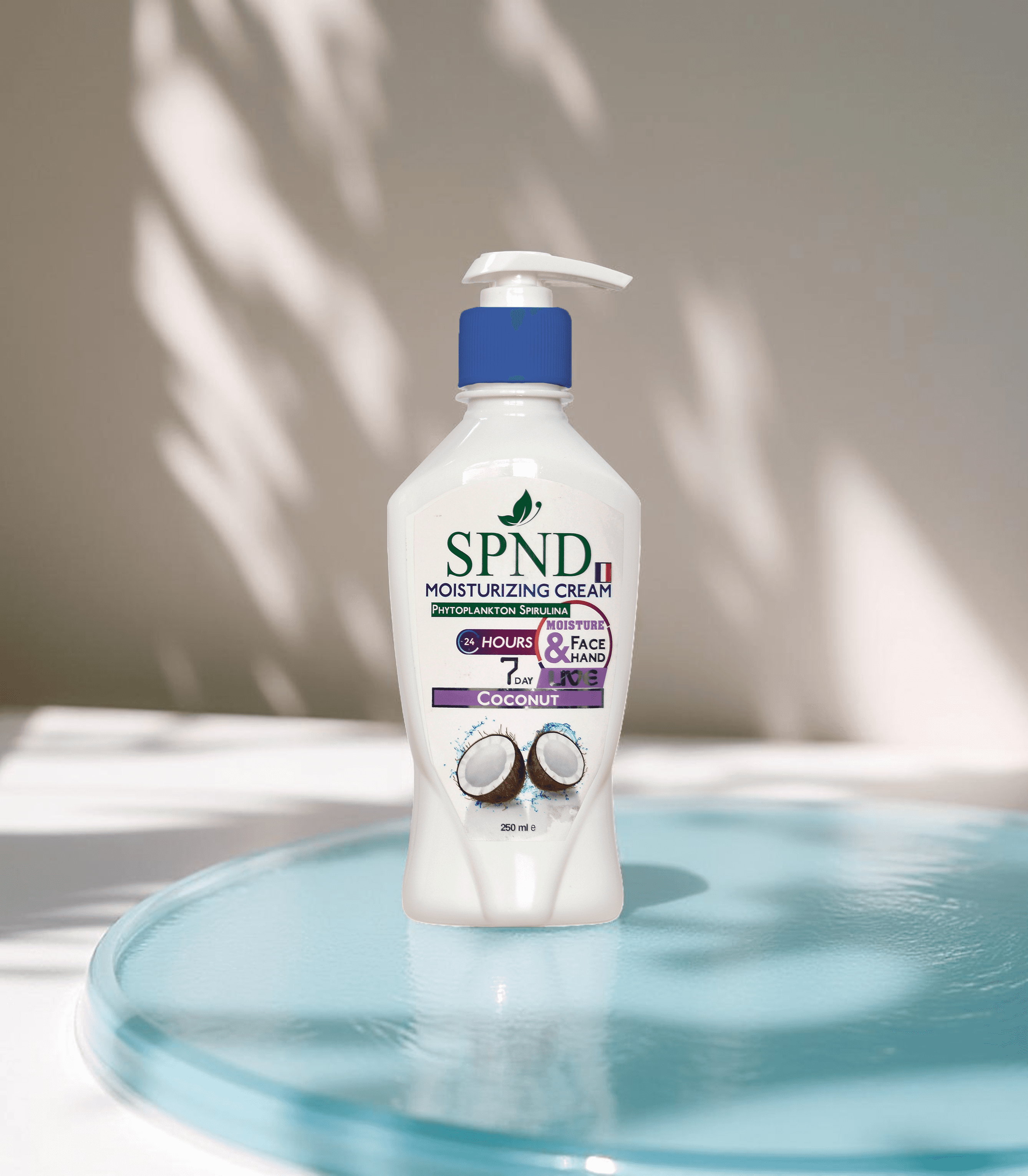SPND Coconut Moisturizing Cream 24H Hydration with Spirulina (Face & Hand) 250 ml