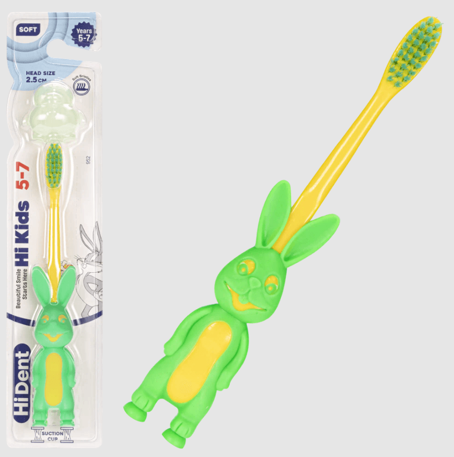 HiDent bunny soft toothbrush with cap