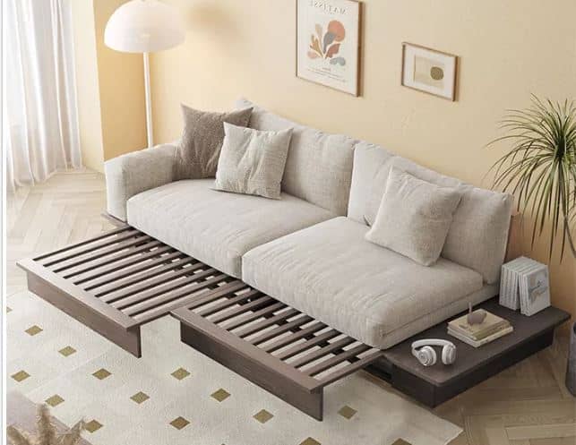 Zed Design Reyhaneh Modern Sofa Bed with Solid Natural Wood Frame, High-Density Foam & Turkish Fabric