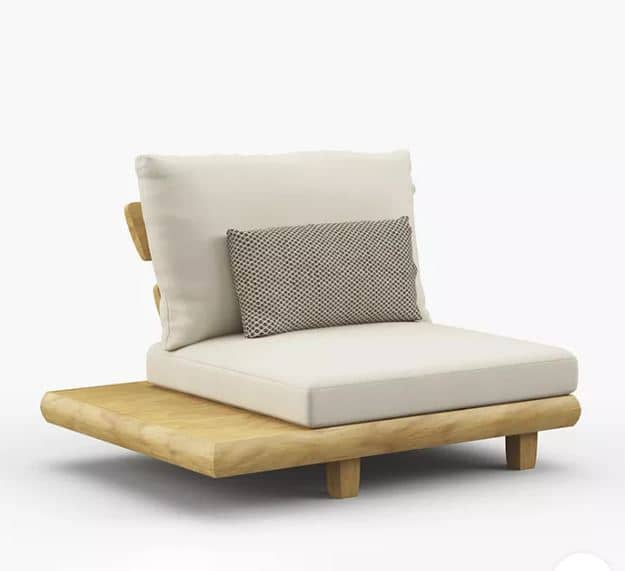Zed Design Tina Modern L-Shaped Sectional Sofa Set with Solid Natural Wood Frame & High-Density Foam