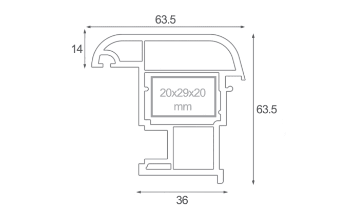 overhang profile 60mm