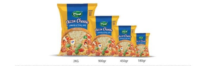 Pizza Cheese Processed & Topping &Mozzarella -Naylon Sealed(180,450,900,2000 gr)