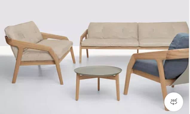 Zed Design Modern Solid Walnut Wood Single-Seater Lounge Chair with Custom Upholstery