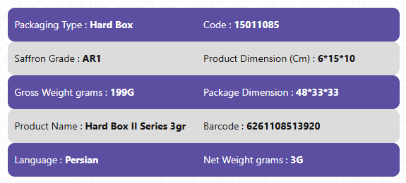 Red Saffron Grade AR1-Hard Box II Series 3gr