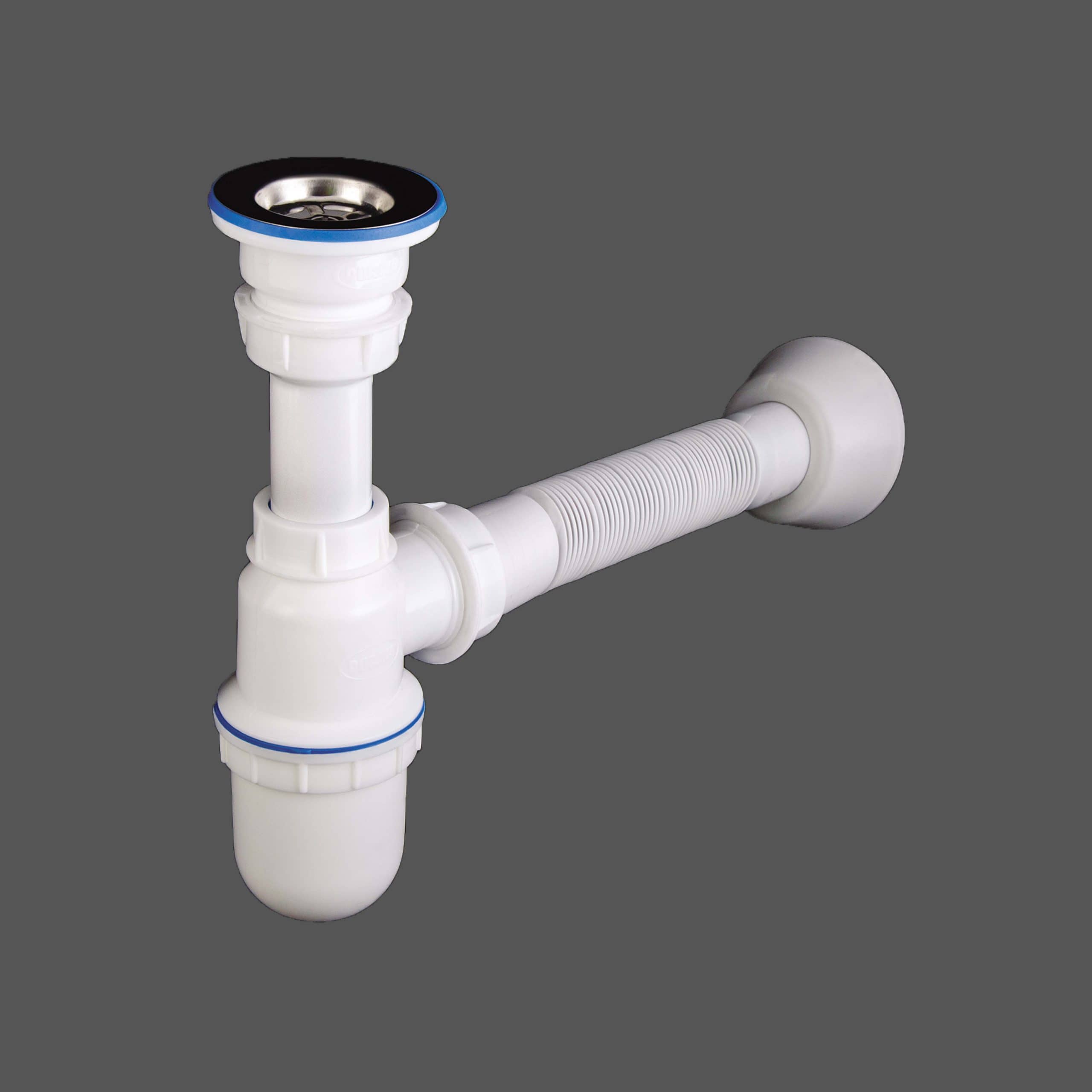 compact bottle trap for sink and basin