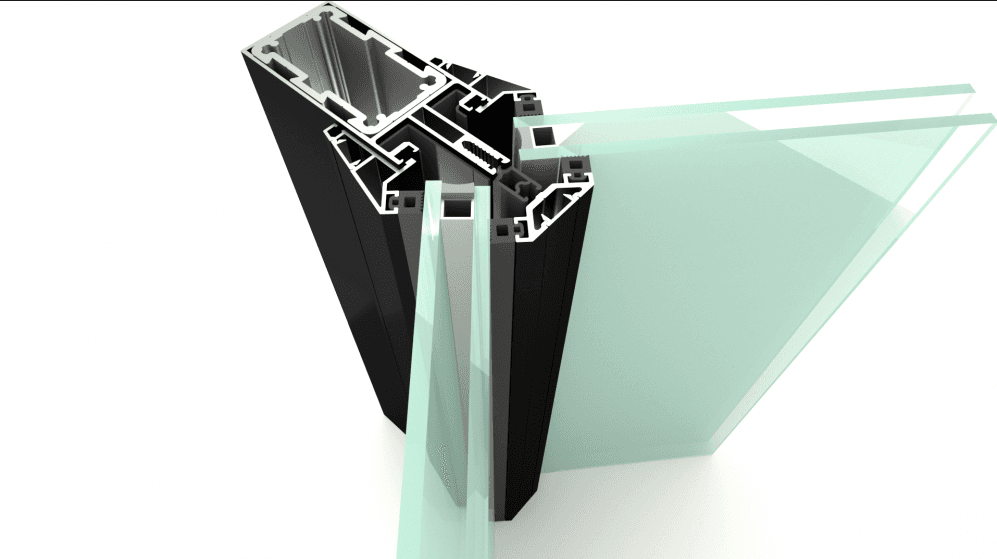 Aluminum Lamel facade, or curtain wall facade