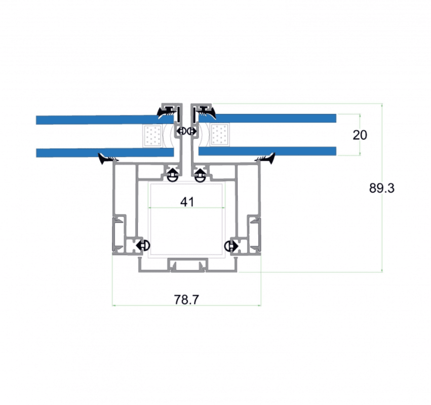 aluminum curtain wall Frameless Facades
