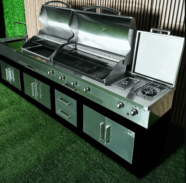 Tehran Kitchen 370 cm Gas & Charcoal BBQ Stainless Steel