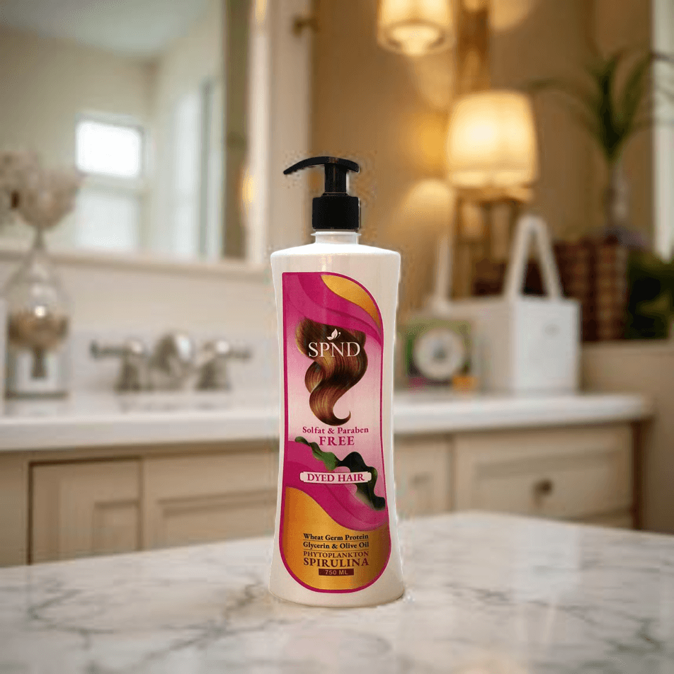 SPND Sulfate & Paraben Free Shampoo for Dyed Hair Spirulina, Wheat Germ Protein & Olive Oil (750 ml)