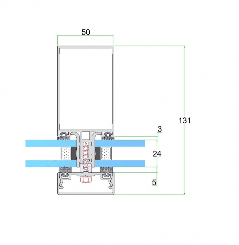 Aluminum Lamel facade, or curtain wall facade