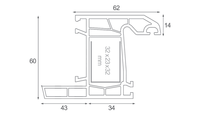 renovation frame profilec 60mm
