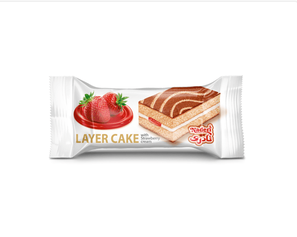 2layers cake with Banana flavor-Strawberry