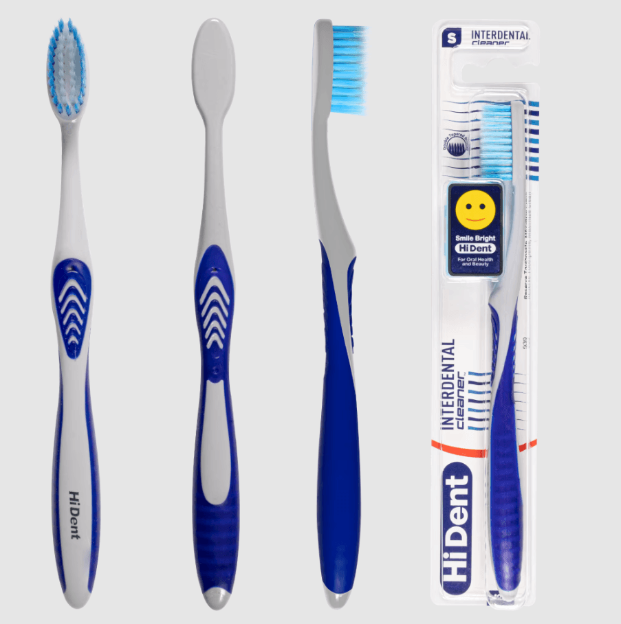 HiDent supertip tappered bristles toothbrush with cap