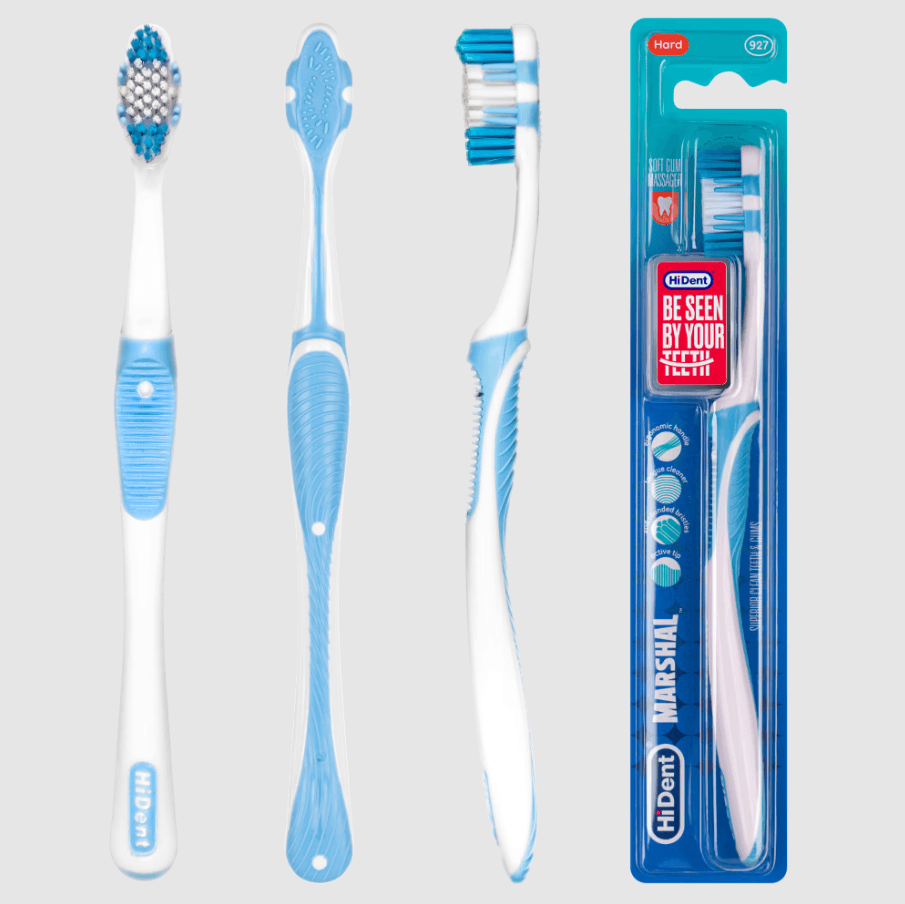 Hident marshal soft-medium-hard toothbrush with cap