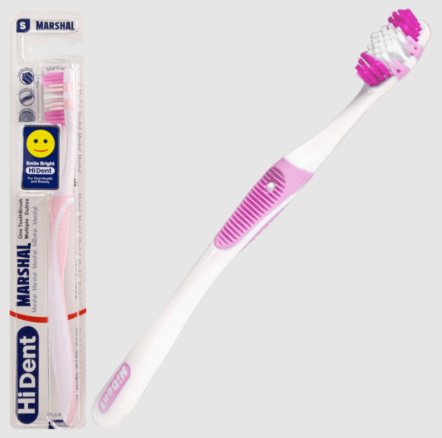 Hident marshal soft-medium-hard toothbrush with cap