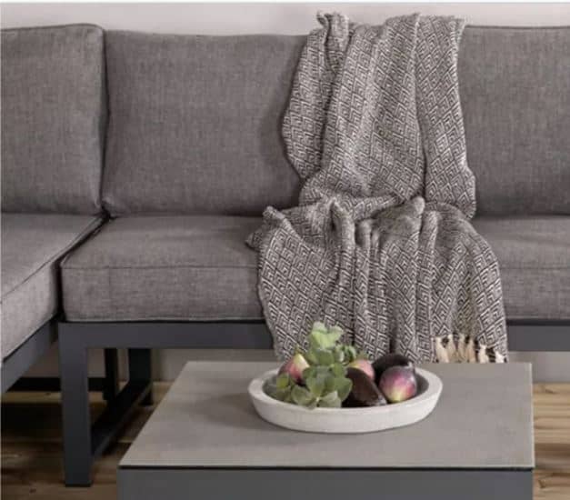 Zed Design Modern Industrial L-Shaped Sofa with Metal Frame & Custom Fabric Upholstery
