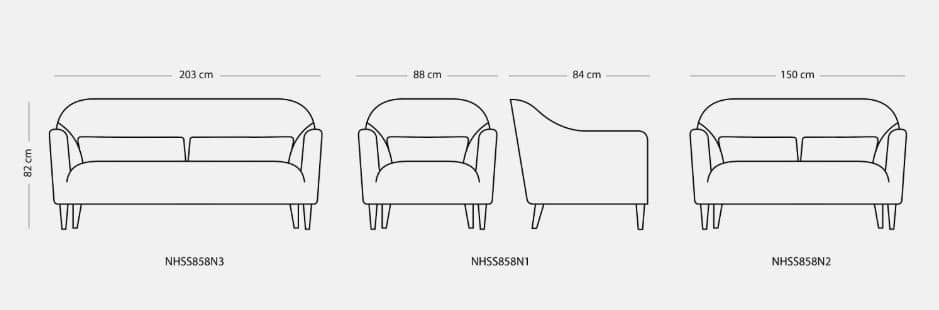 SALYON Modern Post-Modern Sofa , Fir & Plywood Frame with High-Density Sponge