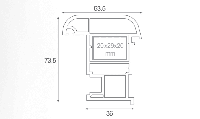 overhang profile 70mm