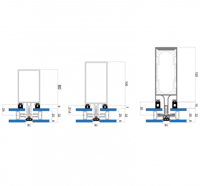 Aluminum Lamel facade, or curtain wall facade