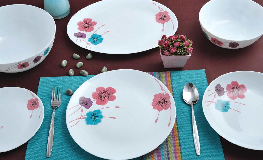 Decorated Opal Dinnerware & Serving Set Multiple Designs