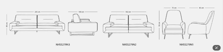 ZIVAN Modern Adjustable Sofa , Metal Frame & Molded Polyurethane Foam