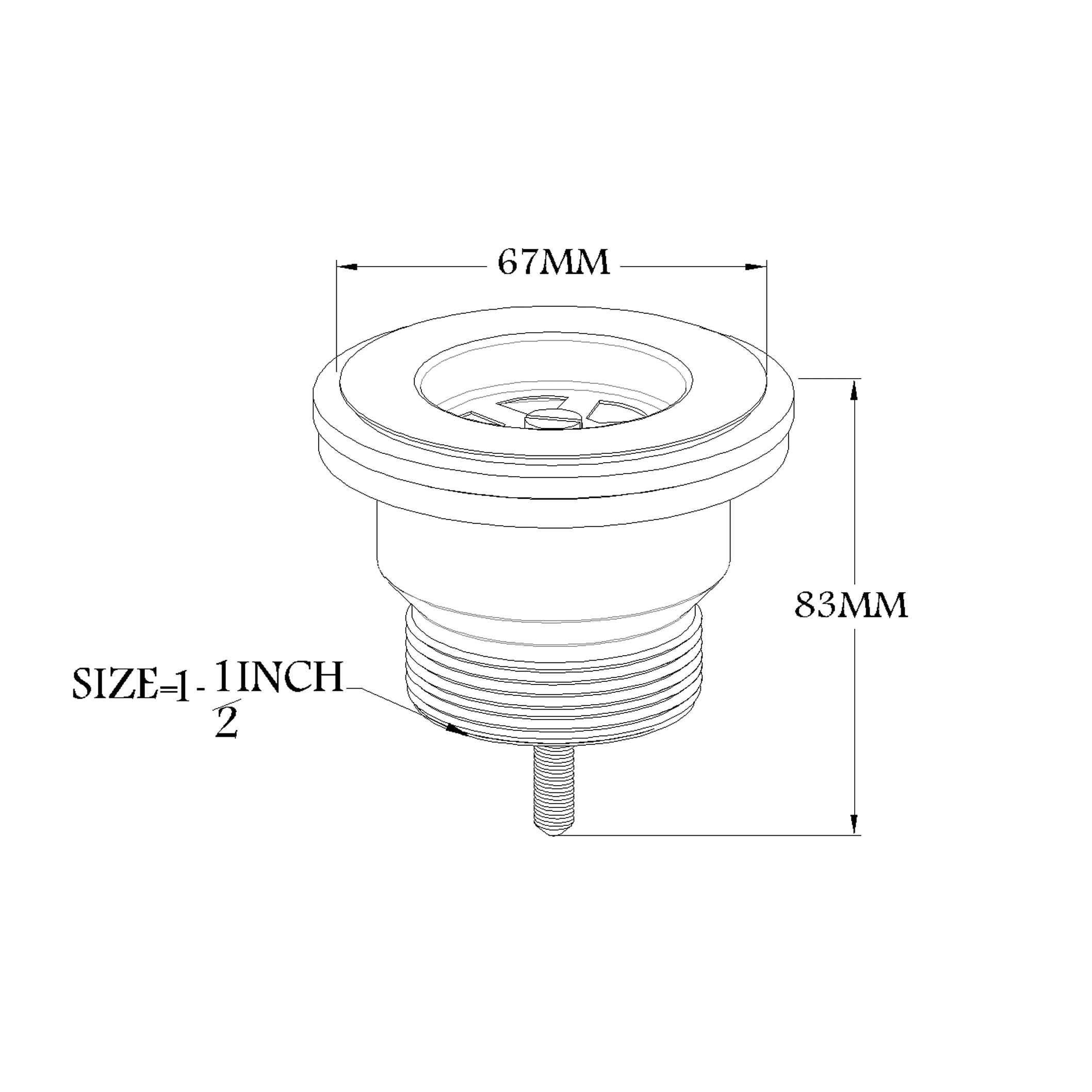 sink waste drain with PVC plug
