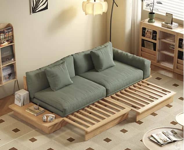 Zed Design Reyhaneh Modern Sofa Bed with Solid Natural Wood Frame, High-Density Foam & Turkish Fabric
