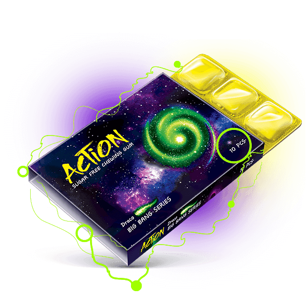 No Caffeine Draco apple and mint Chewing gum