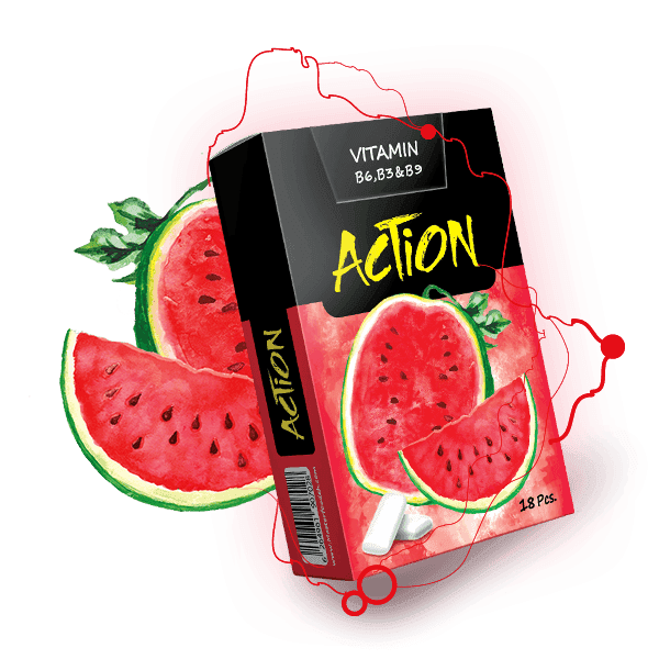 Caffeine 25mg per PCs -Watermelon Chewing gum