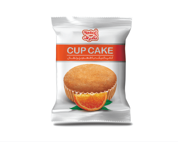 Cup cake with cocoa cream , Orange flavor , Sour cherry flavor