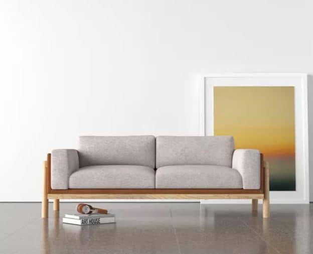Zed Design Modern Solid Walnut Wood Lounge Chair with Custom Fabric or Leather Upholstery