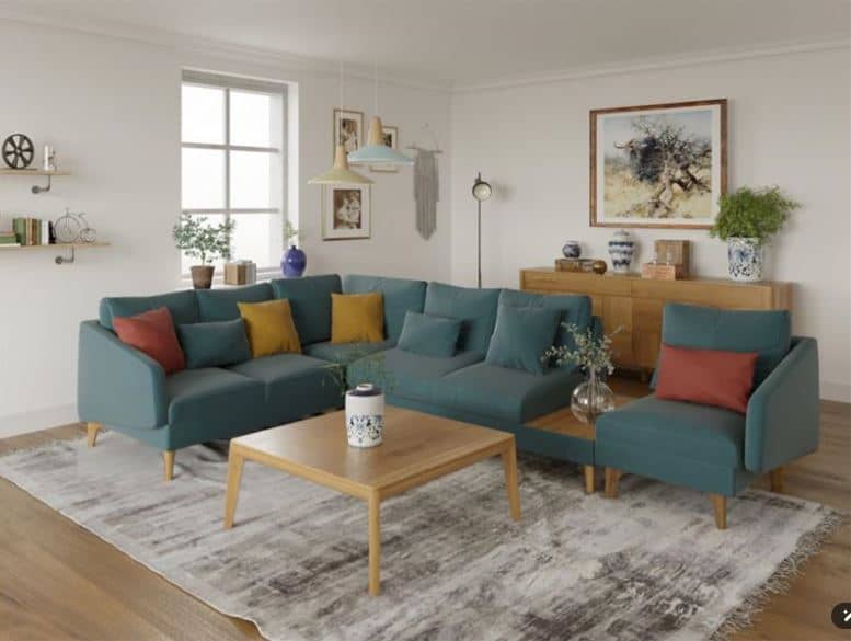 MARKAN Modern Sofa Set , Plywood Frame & High-Resilience Polyurethane Foam