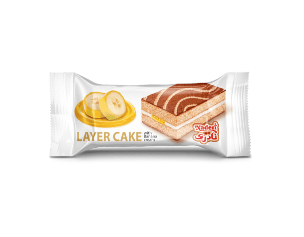 2layers cake with Banana flavor-Strawberry