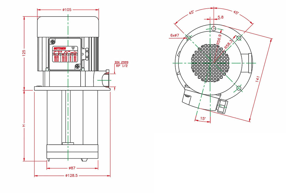 Single-speed three-phase induction industrial electro pump