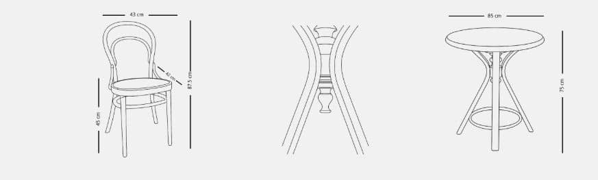 GERUF 112, классический изогнутый обеденный стул и стол из орехового дерева S