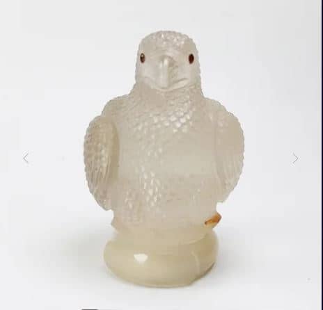 Handcrafted Smoky Quartz Mini Eagle Chick Perfume Bottle Decorative Collectible Statue Pendant Ornament