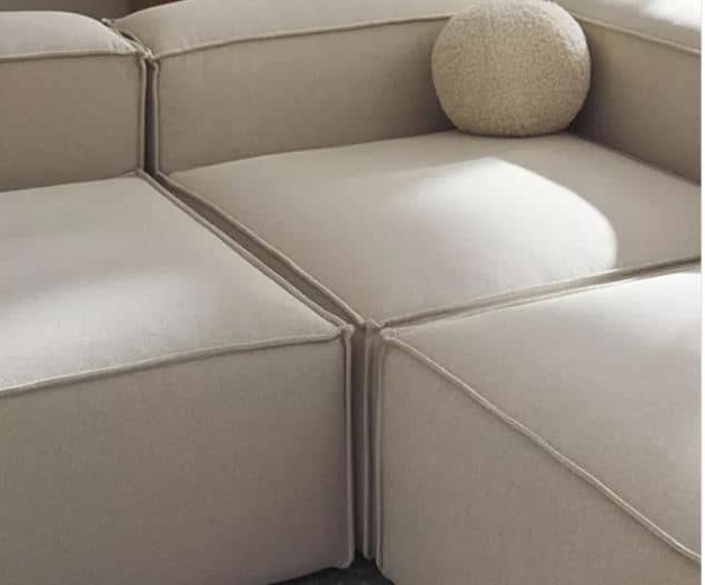 Zed Design Minimalist Modular Puzzle Wooden Sofa with Solid Natural Wood Frame