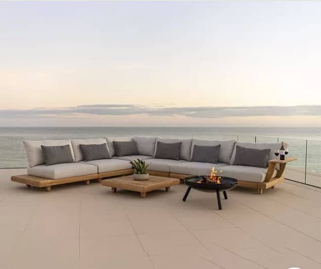 Zed Design Tina Modern L-Shaped Sectional Sofa Set with Solid Natural Wood Frame & High-Density Foam