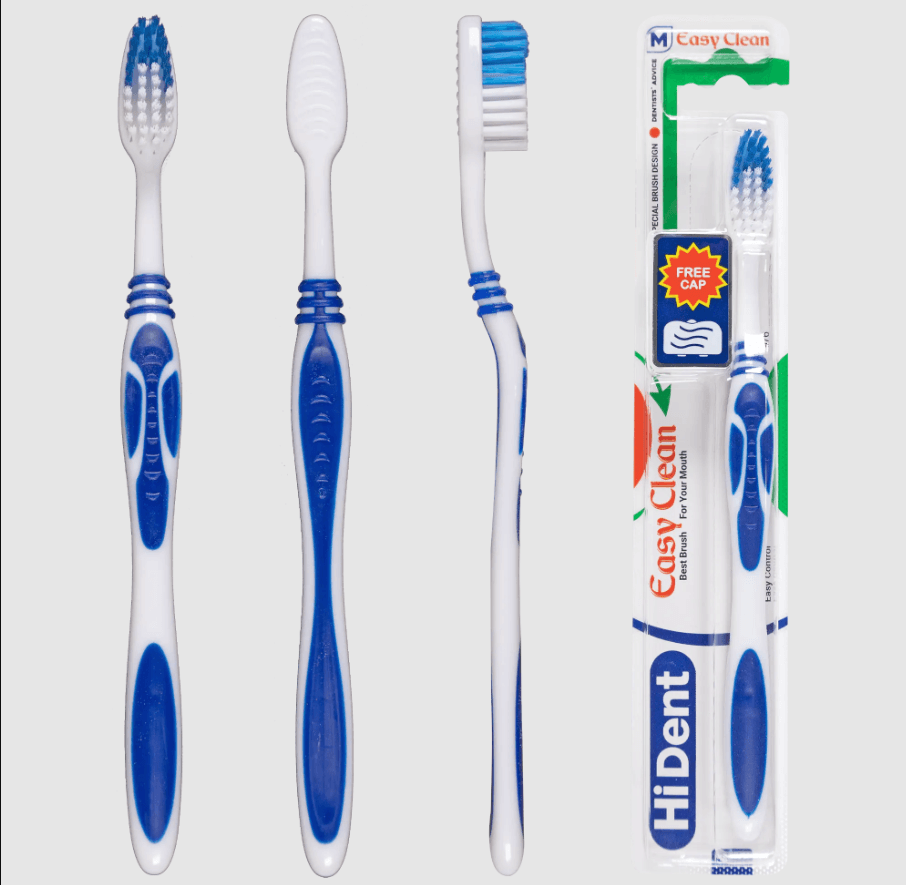 HiDent Easy Clean soft-medium toothbrush with cap