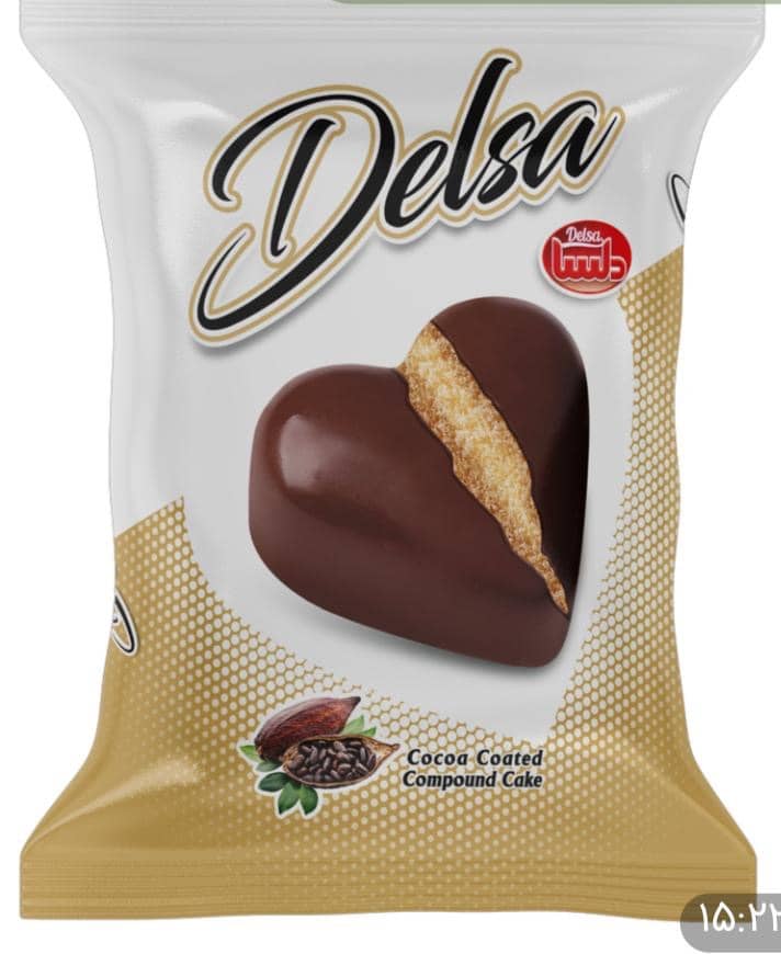Delsa Heart-Shaped Cake Chocolate & Cherry Chocolate Coating