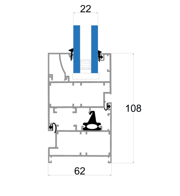 AH60 is non-thermal break window and door System