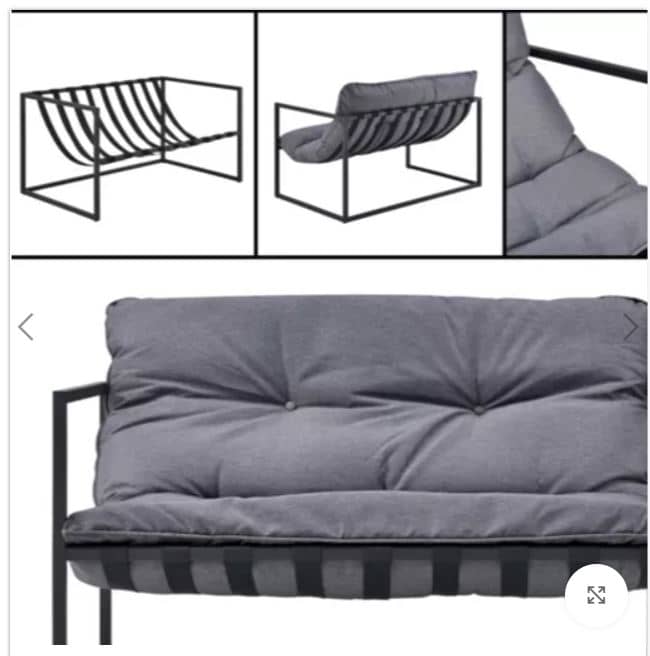 Zed Design Modern Outdoor Patio Furniture Set with Matte Black Powder-Coated Metal Frame