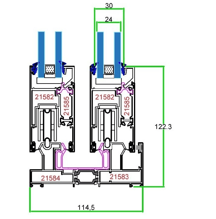 lift and slide thermal break window system TS 115
