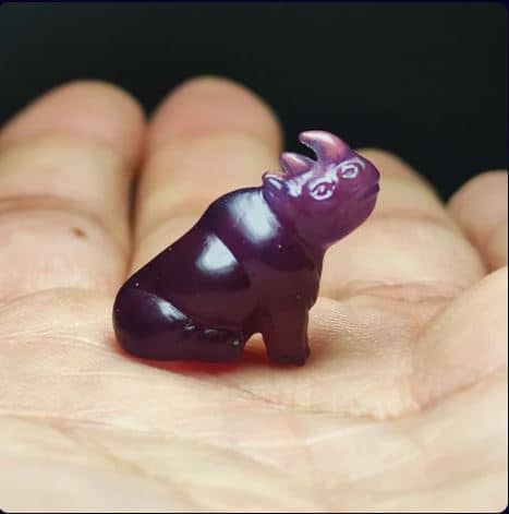 Handcrafted Iranian Lily Agate Rhinoceros Micro Sculpture Gemstone Pendant Bead – 17 Carat