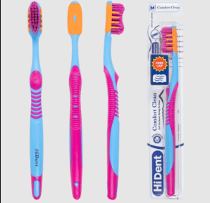 HiDent Comfort clean soft-medium toothbrush with cap
