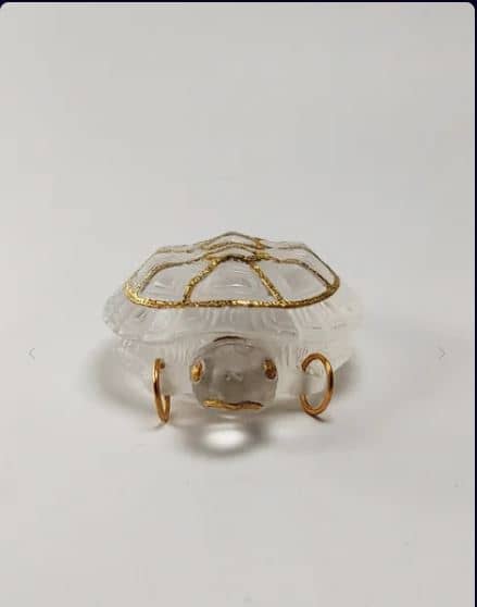 Handcrafted Natural Quartz Turtle Design Hanging Perfume Bottle Pendant with 24K Gold Plated Details