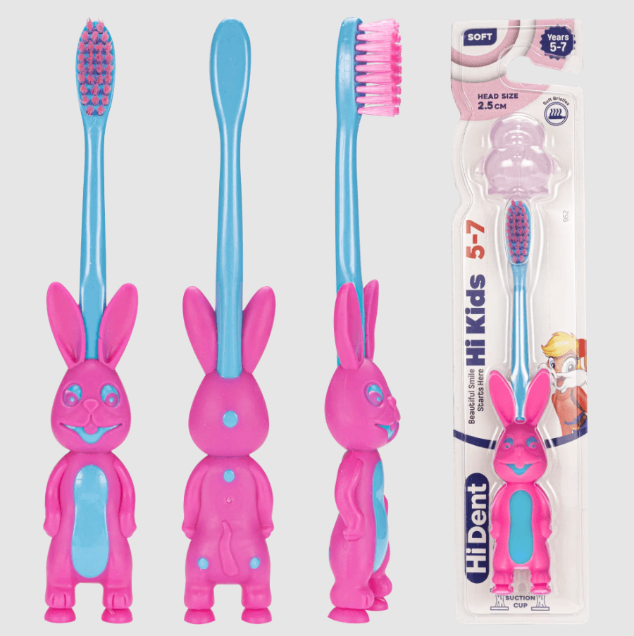 HiDent bunny soft toothbrush with cap