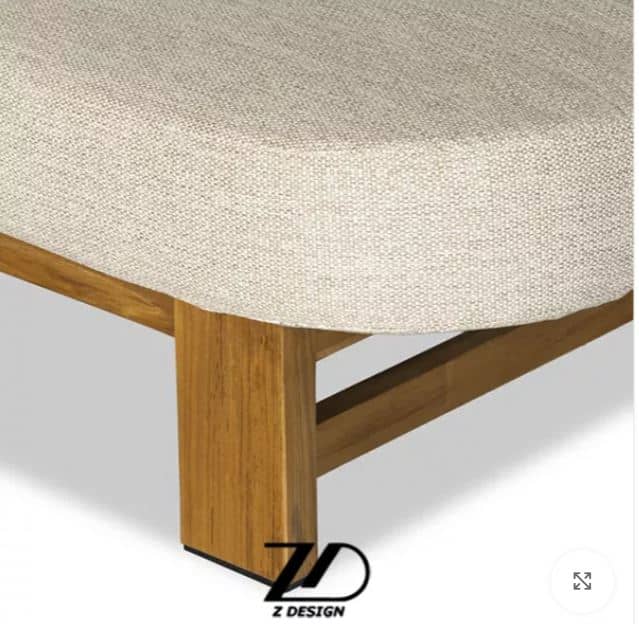 Zed Design Custom Solid Walnut Wood 2-Seater Upholstered Sofa with High-Density Foam & Custom Fabric