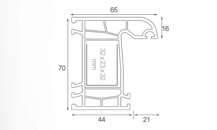 window frame profile 70mm