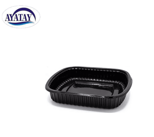Disposable container 2000 cc black and 1250 cc